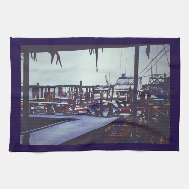 Valentine’s View, Harbour Island Tea Towel (Horizontal)