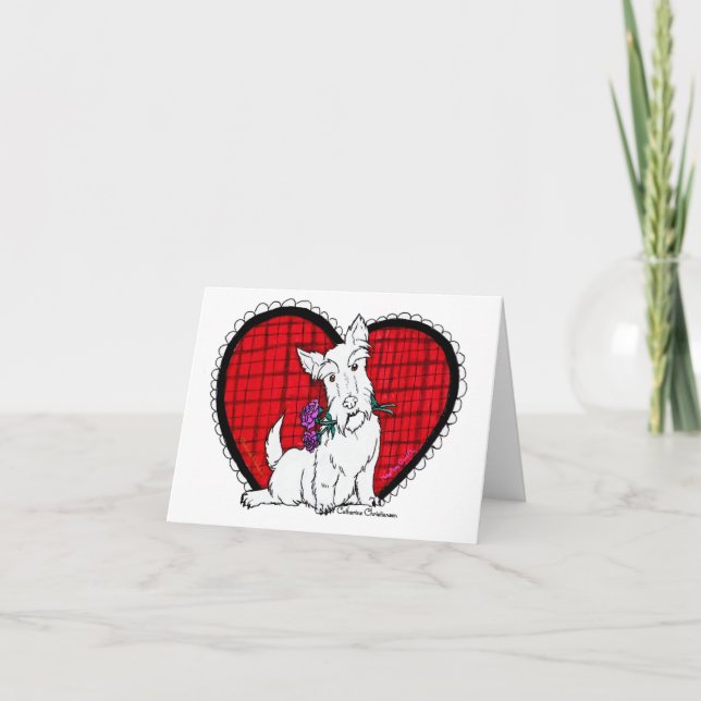 Valentine Scottie Note Card (Front)