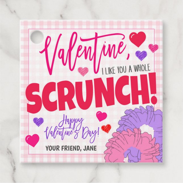 Valentine Scrunchie Gift Tag (Front)