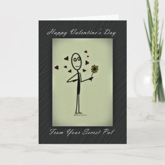 Valentine Secret Pal Stick Person Holiday Card