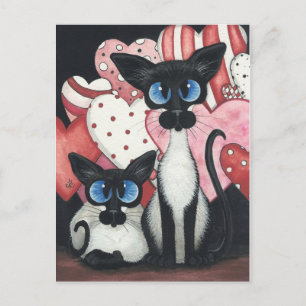 Valentine Siamese Cat - Love x's Two Holiday Postcard