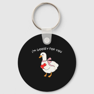 Valentine Silly Goose I'm Goosey For You Duck Vale Key Ring