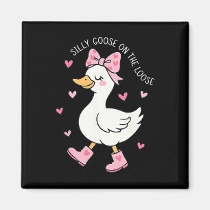 Valentine Silly Goose On The Loose Coquette Bow Gi Magnet