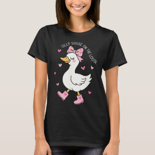 Valentine Silly Goose On The Loose Coquette Bow Gi T-Shirt