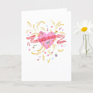 Valentine Singing Heart Greeting Card