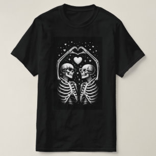 Valentine Skeleton Couple , Love Skeletons Heart T-Shirt