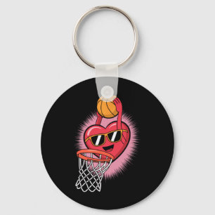 Valentine Sketll Heart Dunking With Shades Cool Ki Key Ring