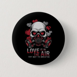 Valentine Skull Gas Mask Love Aesthetic _12  6 Cm Round Badge