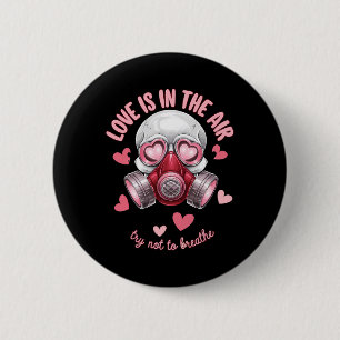 Valentine Skull Gas Mask Love Romance _7  6 Cm Round Badge