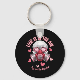 Valentine Skull Gas Mask Love Romance _7 Key Ring