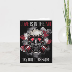 Valentine Skull Gas Mask Love Romance Card