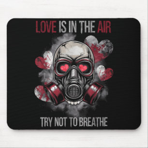 Valentine Skull Gas Mask Love Romance Mouse Mat