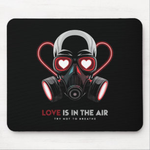 Valentine Skull Gas Mask Love Romance Mouse Mat