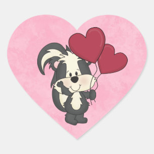 Valentine Skunk sticker