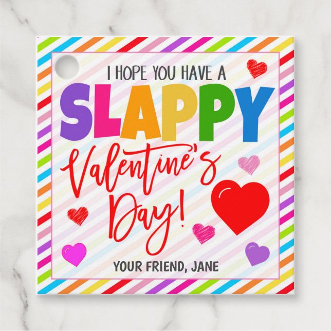 Valentine Slap Bracelet Gift Tag (Front)