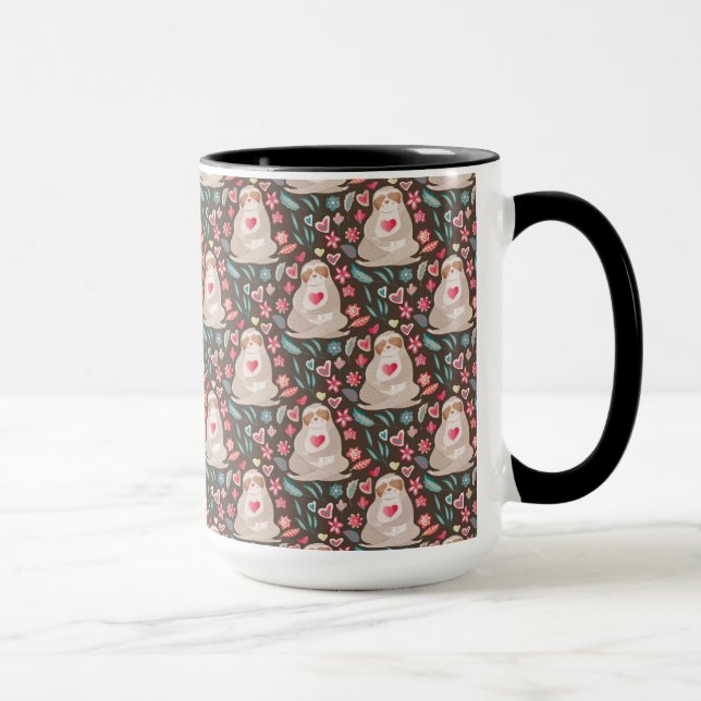 Valentine Sloth Pattern Mug (Right)