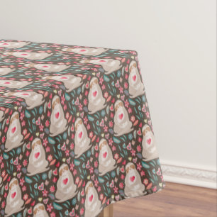 Valentine Sloth Pattern Tablecloth