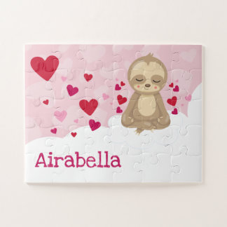 Valentine Sloth Personalised Jigsaw Puzzle