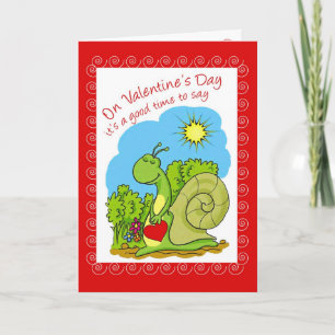 Valentine Snail Holiday Card
