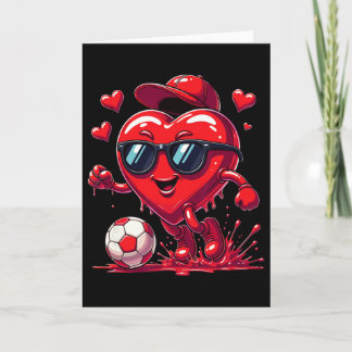 Valentine Soccer Heart Drip Sport Love Valentines Card