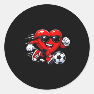 Valentine Soccer Heart Drip Sport Love Valentines Classic Round Sticker