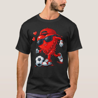 Valentine Soccer Heart Drip Sport Love Valentines T-Shirt