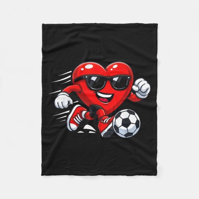 Valentine Soccer Heart Drip Srt Love Valentines Da Fleece Blanket (Front)