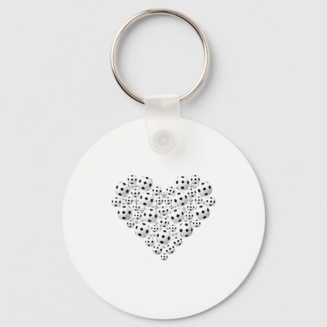 Valentine Soccer Heart Drip Srt Love Valentines Da Key Ring (Front)