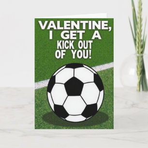 Valentine Soccer Kick Love Card