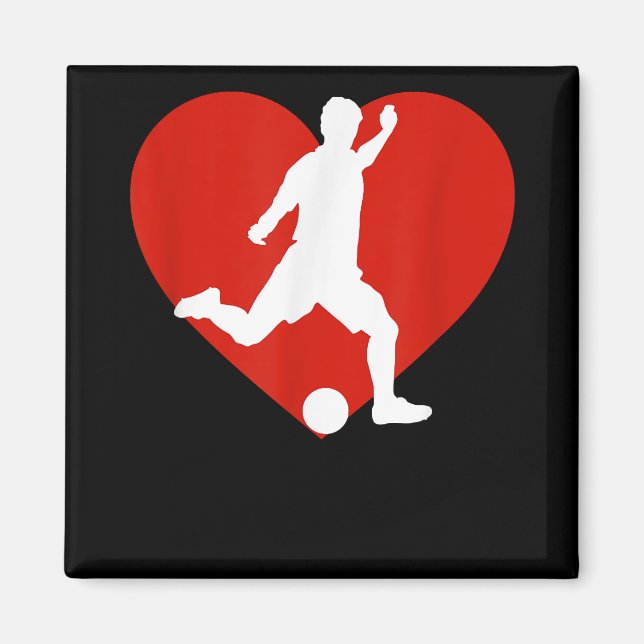 Valentine Soccer Player Valentine's Day Soccer Hea Magnet (Front)