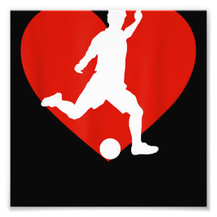 Valentine Soccer Player Valentine's Day Soccer Hea Photo Print