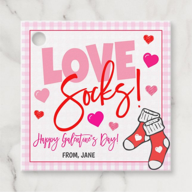 Valentine Sock Gift Tag (Front)