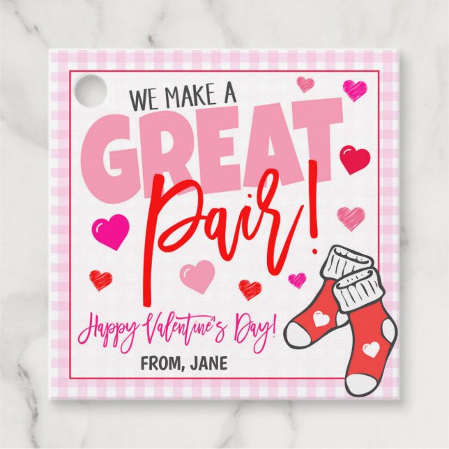 Valentine Sock Gift Tag (Front)