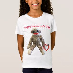 Valentine Sock Monkey for kids T-Shirt