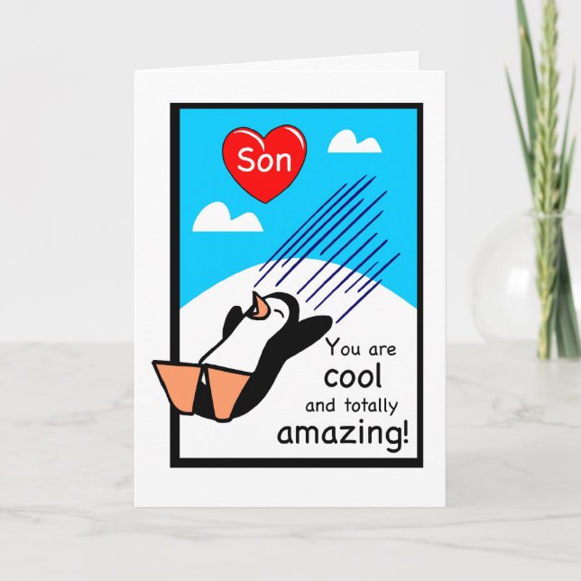 Valentine Son, Penguin Holiday Card (Front)
