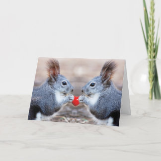 Valentine Squirrels - Be My Valentine - Card