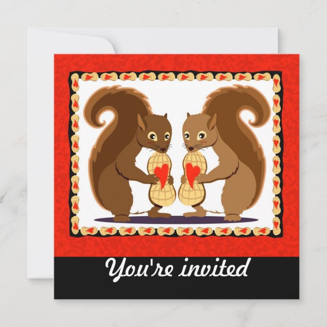 Valentine squirrels invitation (Front)