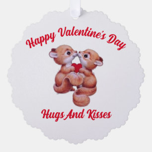 Valentine Squirrels Paper Ornament Card