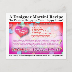 Valentine Surprise Martini Recipe Postcard
