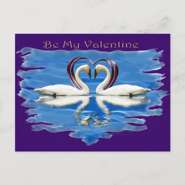 Valentine Swan Collection Holiday Postcard (Front)