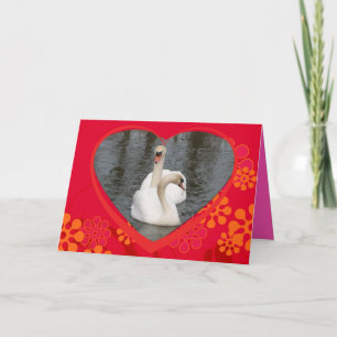 valentine swans holiday card
