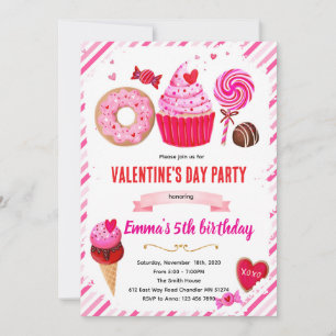 Valentine sweet treats party invitation