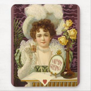 Valentine Sweet woman in fancy clothes CC1203 Mouse Mat