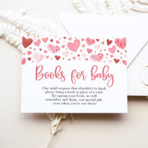 Valentine Sweetheart Baby Shower Books for Baby Enclosure Card