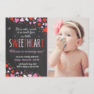 Valentine Sweetheart Birthday Party Invitation