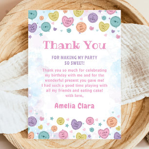 Valentine Sweetheart Candy Birthday Thank You Card