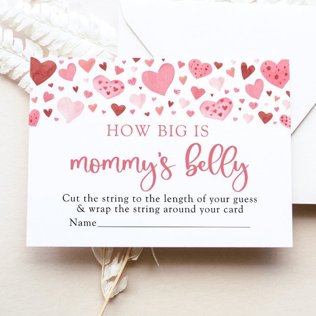 Valentine Sweetheart How Big is Mummy's Belly Invitation (Creator Uploaded)