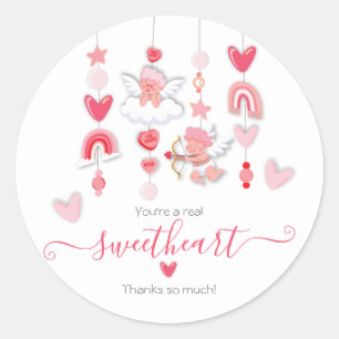 Valentine Sweetheart Mobile Baby Shower Classic Round Sticker