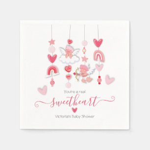 Valentine Sweetheart Mobile Baby Shower Napkin