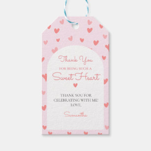Valentine Sweetheart Pink Peach Hearts Birthday Gift Tags